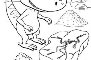 Dinosaur, : Buddy the Little T-Rex in Dinosaur Train in Dinosaur Coloring Page