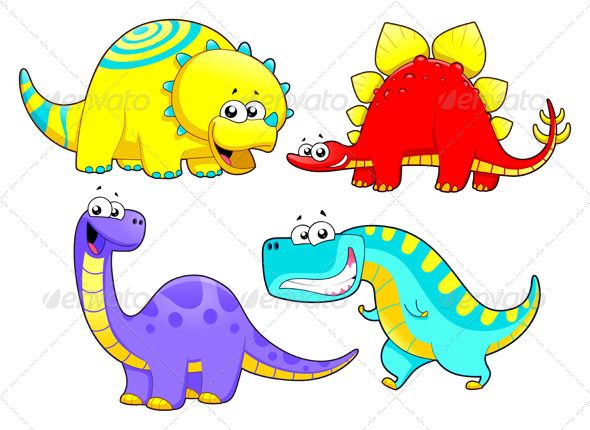 Dinosaurs Family. GraphicRiver Dinosaurs Family. Funny cartoon and vec