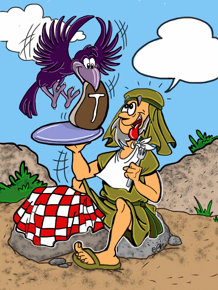 “Elijah and the Ravens” Cartoon & Coloring Page