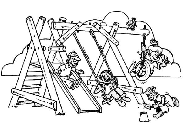 Enjoy the Playground After Going Back to School Coloring Page