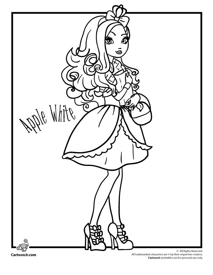 Ever After High Coloring Pages Ever After High – Apple White – Cartoon Jr. Wallpaper