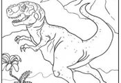First Grade Dinosaurs Worksheets: Color the Fierce Tyrannosaurus Rex