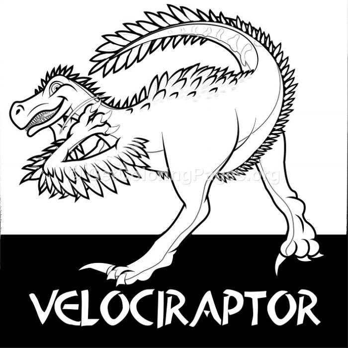 Free Instant Download Velociraptor Cute Dinosaurs Coloring Pages #coloring #colo…