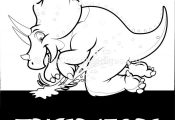 Free Instant Downloads Triceratops Cute Dinosaurs Coloring Pages #coloring #colo...