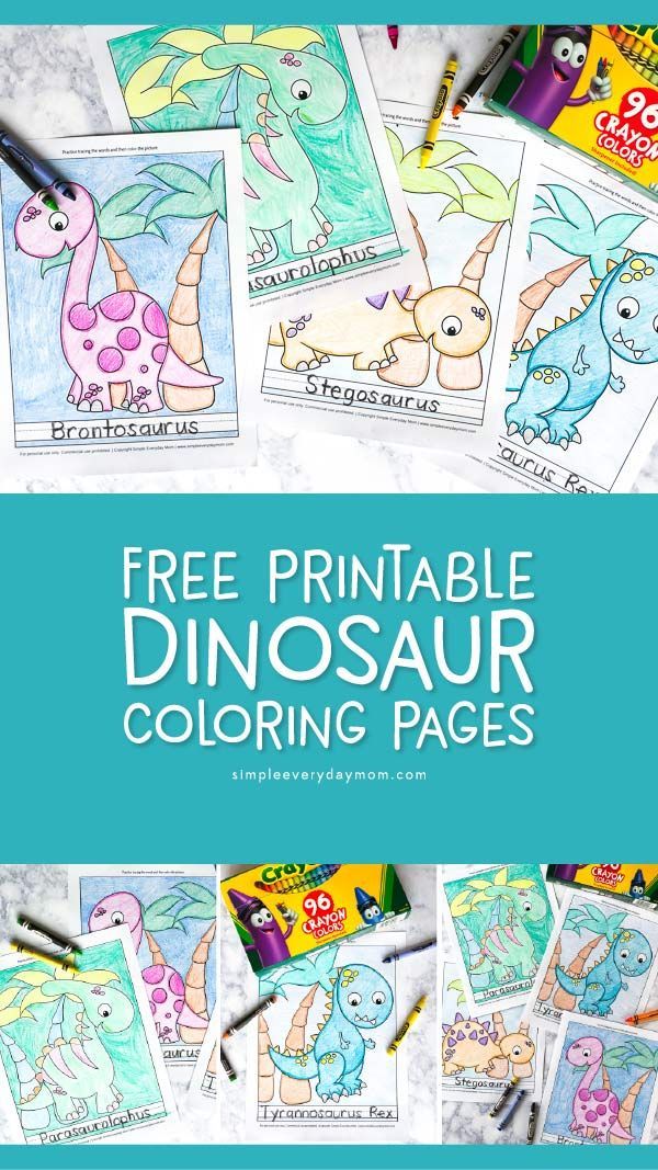 Free Printable Dinosaur Coloring Pages | Kids will love coloring these cute and … Wallpaper