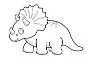 Funny dinosaur triceratops cartoon coloring pages for kids, printable free