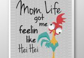 Hei Hei Mom Life SVG-Cartoon color from CraftsnThingsByNelly on Etsy Studio