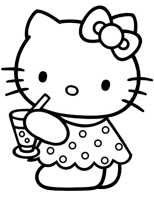 Hello Kitty Coloring in Pages 3 Wallpaper