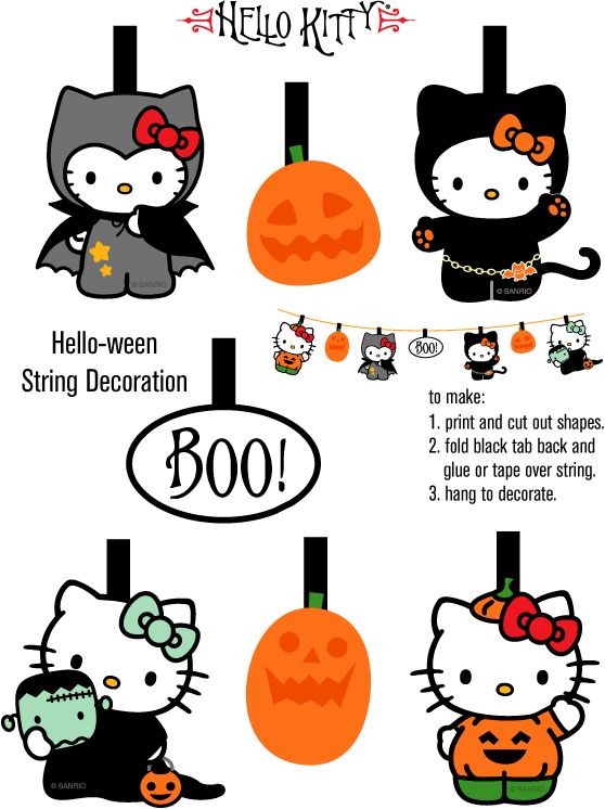 Hello Kitty Halloween Banner Print-Out Wallpaper