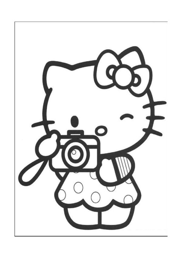 Hello Kitty Kleurplaten voor kinderen. Kleurplaat en afdrukken tekenen nº 10 Wallpaper