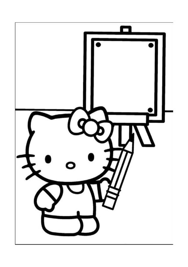 Hello Kitty Kleurplaten voor kinderen. Kleurplaat en afdrukken tekenen nº 17 Wallpaper