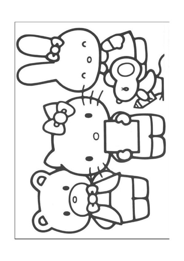 Hello Kitty Kleurplaten voor kinderen. Kleurplaat en afdrukken tekenen nº 29 Wallpaper