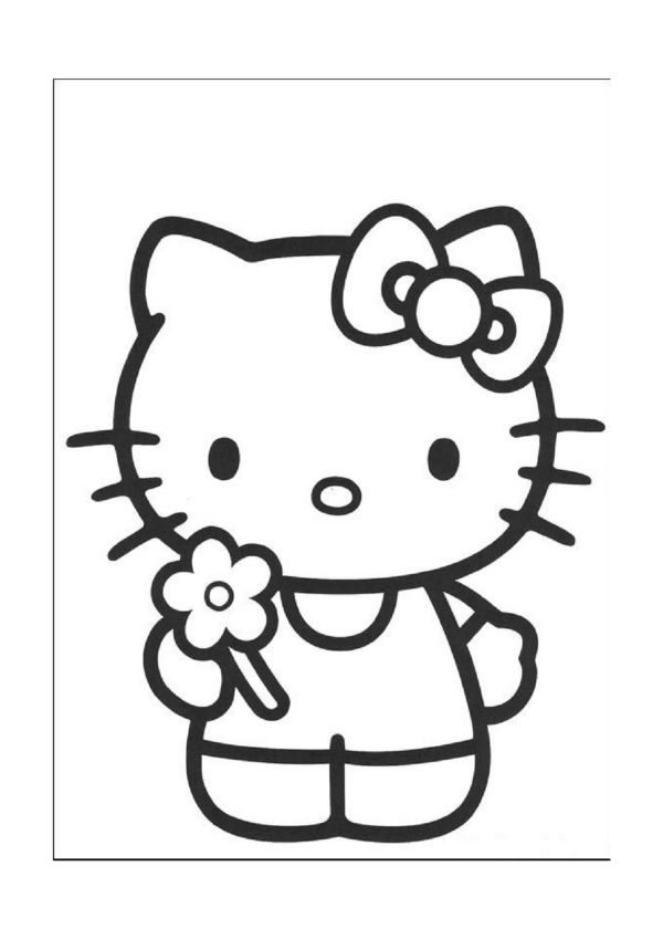 Hello Kitty Kleurplaten voor kinderen. Kleurplaat en afdrukken tekenen nº 4 Wallpaper