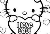 Hello Kitty Valentines Coloring Pages