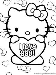 Hello Kitty Valentines Coloring Pages Wallpaper