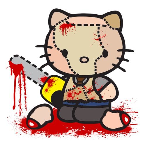 Hello Kitty as Leather Face Wallpaper