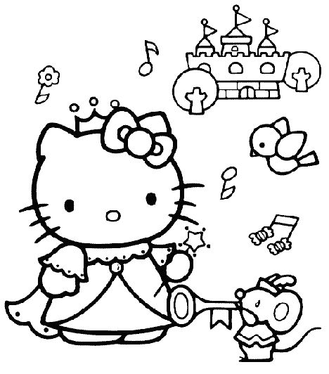Hello Kitty color page Hello Kitty Hello kitty music colorpage Wallpaper