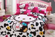 Hello kitty bedding set is Good For Hello kitty room decor . The colors are real...