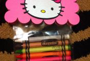 Hello kitty favors to go with coloring pages.
