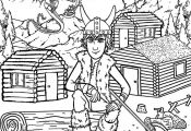Hiccup from How to train your dragon coloring pages for kids, printable free