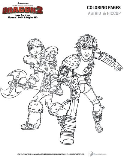 How to Train Your Dragon 2 Coloring Page – Astrid and Hiccup Wallpaper
