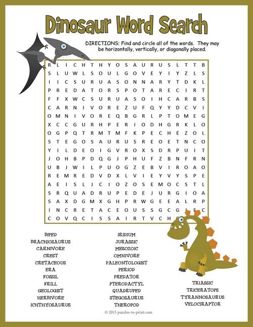 If your students love dinosaurs, they are sure to enjoy this dinosaur word searc…