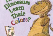 Illustrations and rhyming text show dinosaurs learning the names of all the colo...
