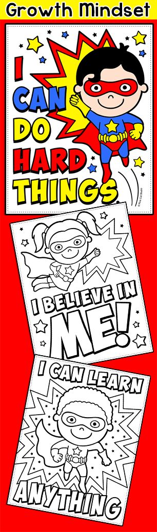 Instill a growth mindset in your little superheroes with these fun coloring page…