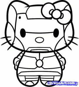 Hello Kitty Bathing Coloring sheets | BubaKids.com