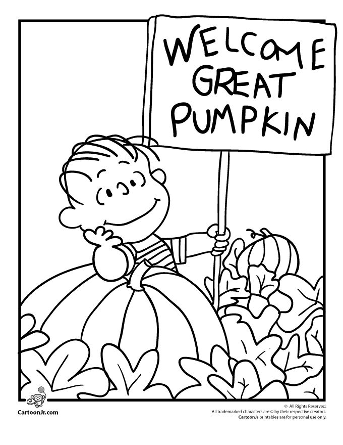 It’s the Great Pumpkin Charlie Brown Coloring Pages Linus Waiting for the Grea…