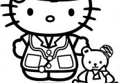 Know someone who is not very well or is in hospital? Cute Hello Kitty coloring p...