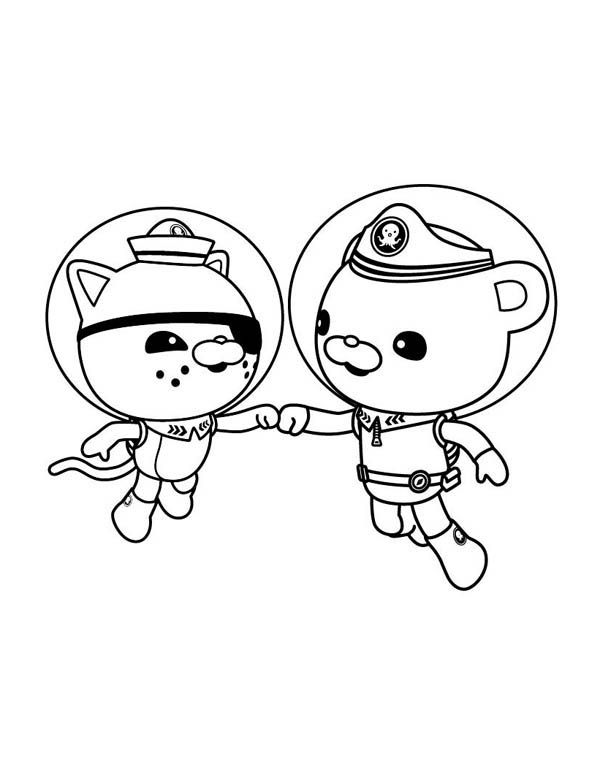 Kwazii and Captain Barnacles of The Octonauts Coloring Page Wallpaper
