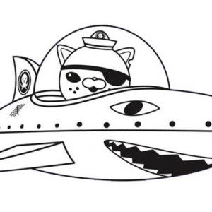 Kwazii and Shark Submarine in The Octonauts Coloring Page