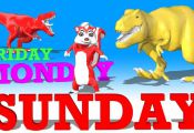 Learn Day Names With Dinosaurs and Animal Colors for children -Kids Nurs...