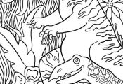 OPTIMIMMI | A free coloring page of dinosaurs in a jungle / Ilmainen värityskuv...