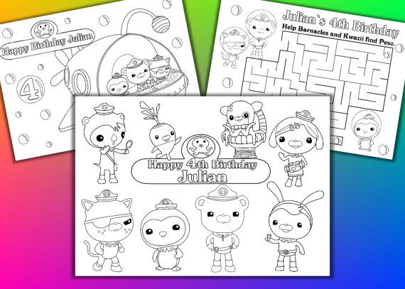 Octonauts Birthday Party Favor Personalized coloring by VSstudio Wallpaper