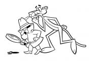 Pink Panther and detective coloring pages for kids, printable free - Pink Panthe...