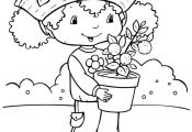 Printable Strawberry Shortcake Cartoon Coloring Pages For Girls