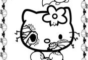 Scary Halloween Hello Kitty Coloring Pages