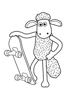 Shaun the sheep cartoon coloring pages for kids, printable free Wallpaper