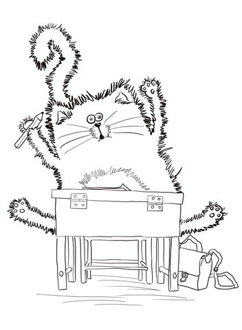 Splat the Cat Back to School Coloring page Wallpaper