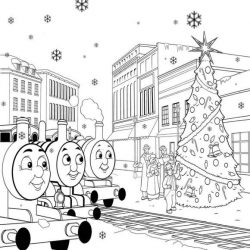 thomas the train happy birthday coloring pages christmats carrol ...