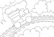 Toy Train Coloring Page from WeeFolkArt.com