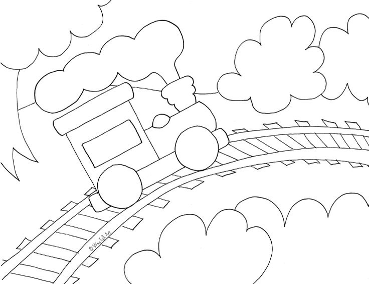 Toy Train Coloring Page from WeeFolkArt.com