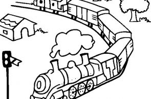 Toy Train Online Coloring Page