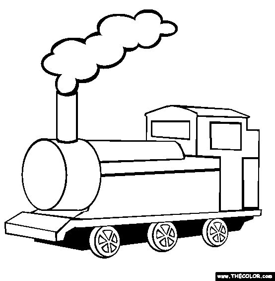 Train Coloring Page | Free Train Online Coloring Wallpaper