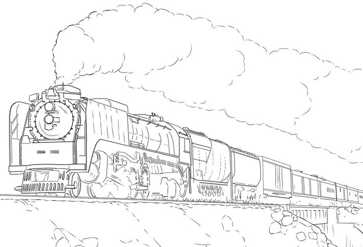 Train Coloring Pages for Adults Check more at coloringareas.com… Wallpaper