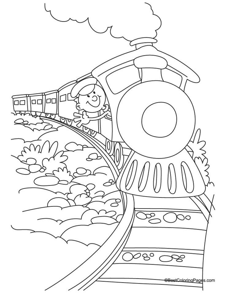 Train coloring page 4 | Download Free Train coloring page 4 for Wallpaper
