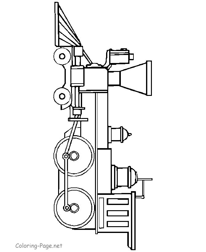 Train coloring page – Old engine Wallpaper