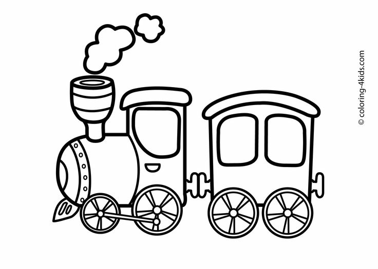 Train transportation coloring pages for kids, printable Wallpaper